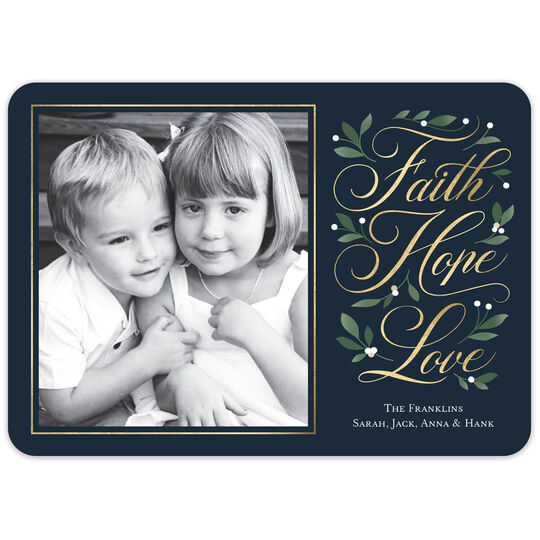 Faith Lives Flat Holiday Photo Cards